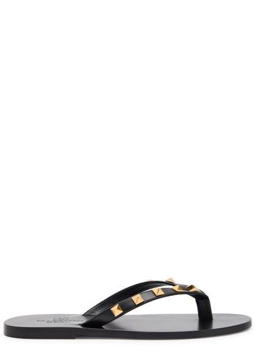 Rockstud thong leather sandals by VALENTINO