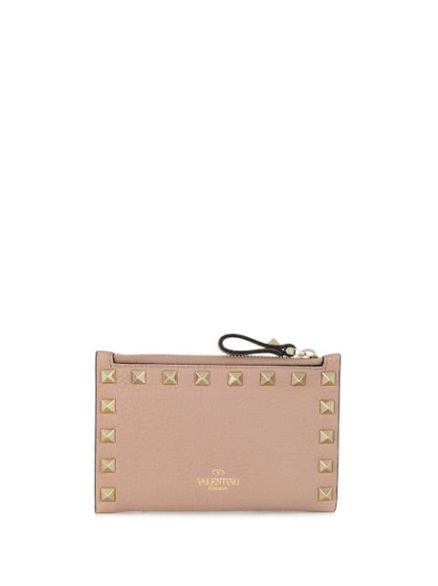 Rockstud zipped leather card holder by VALENTINO