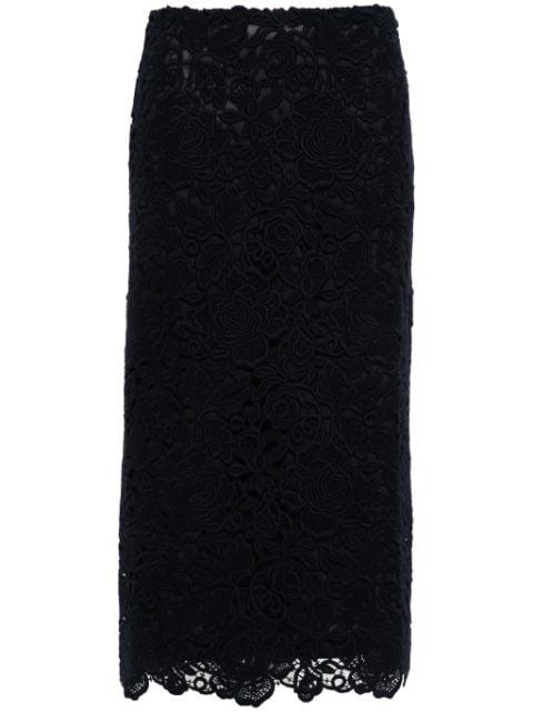 Rose Guipure Skirt by VALENTINO