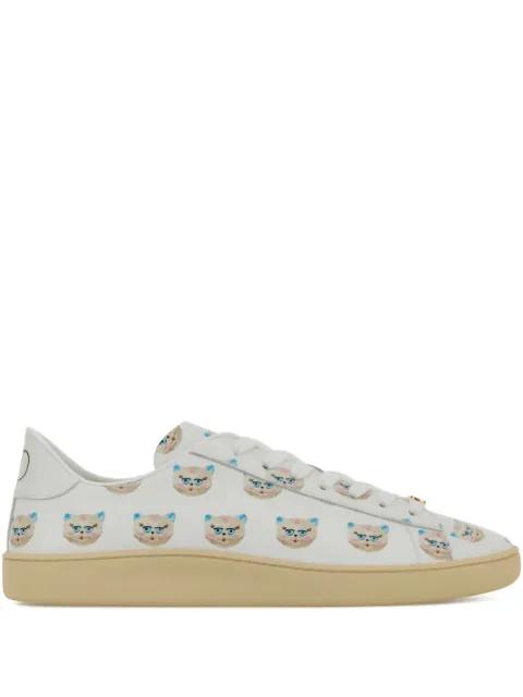 Royco trainers in nappa calfskin with Le Chat De La Maison pattern by VALENTINO
