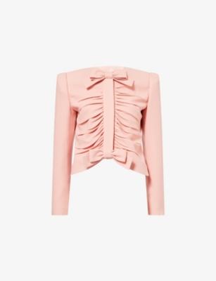 Ruched Cropped Wool Jacket by VALENTINO