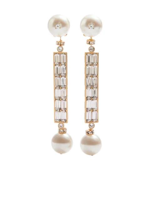 San Fin metal earrings with Swarovski® crystals and pearls by VALENTINO