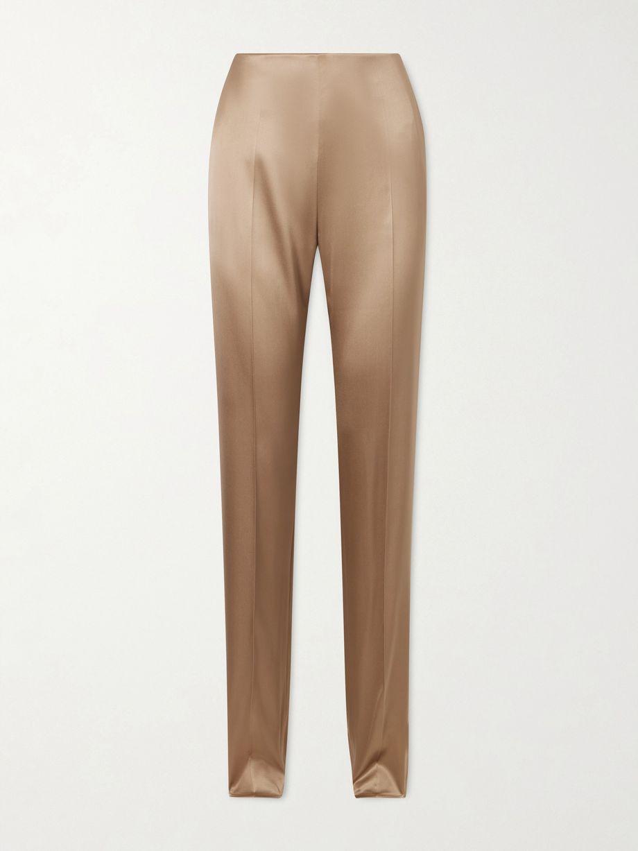 Silk-blend duchesse straight-leg pants by VALENTINO