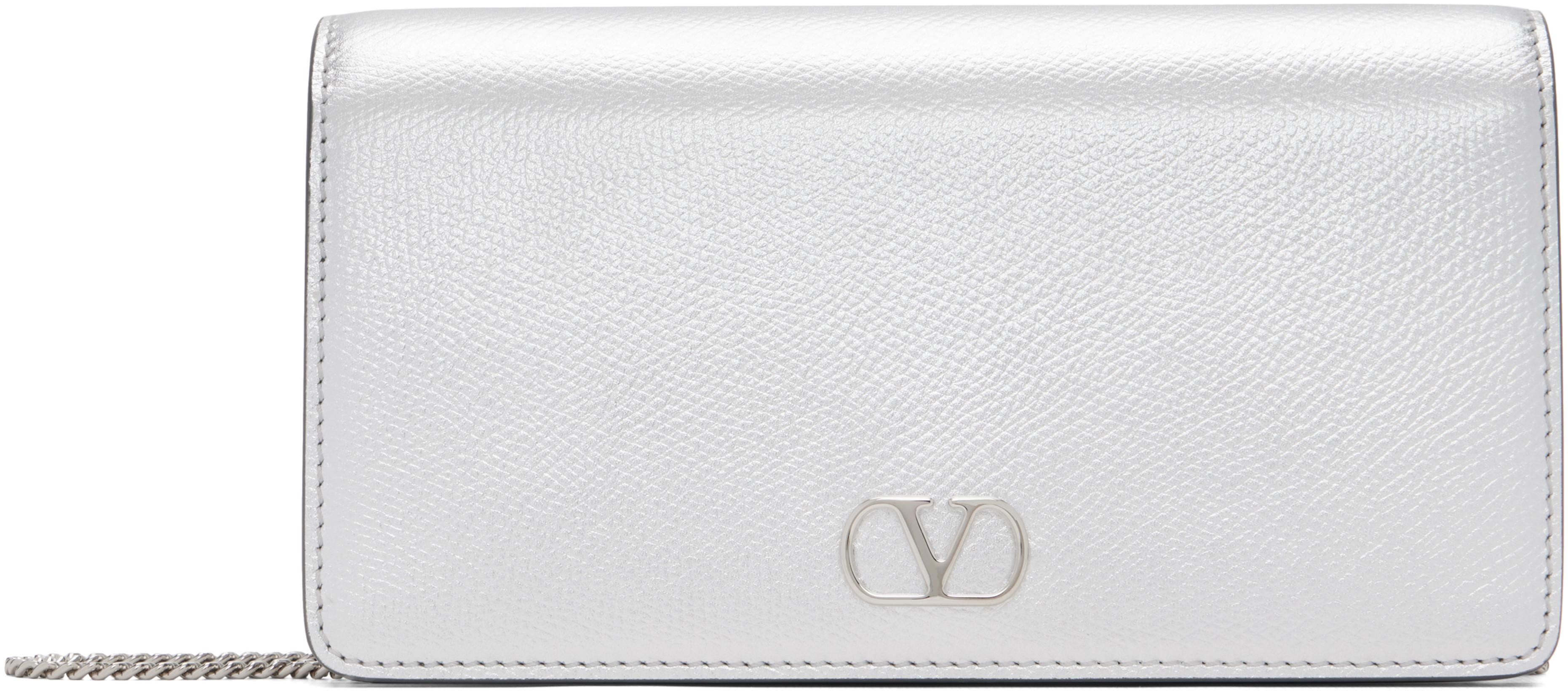 Silver VLogo Signature Mini Shoulder Bag by VALENTINO