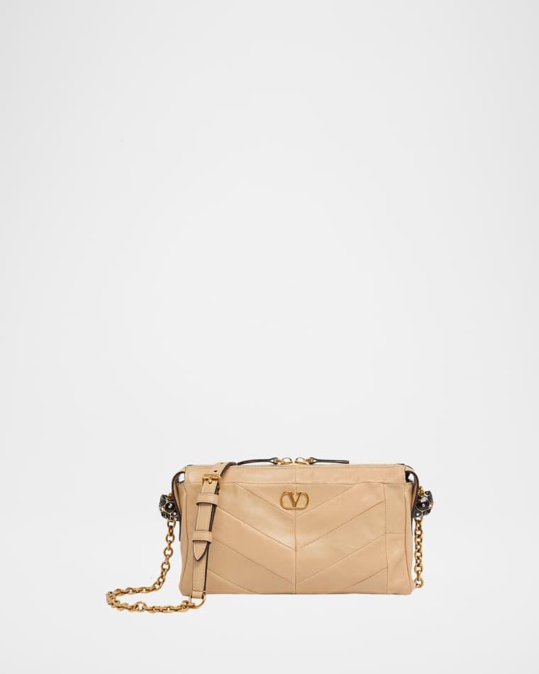 Small Chevron Patchwork Leather Shoulder Bag by VALENTINO