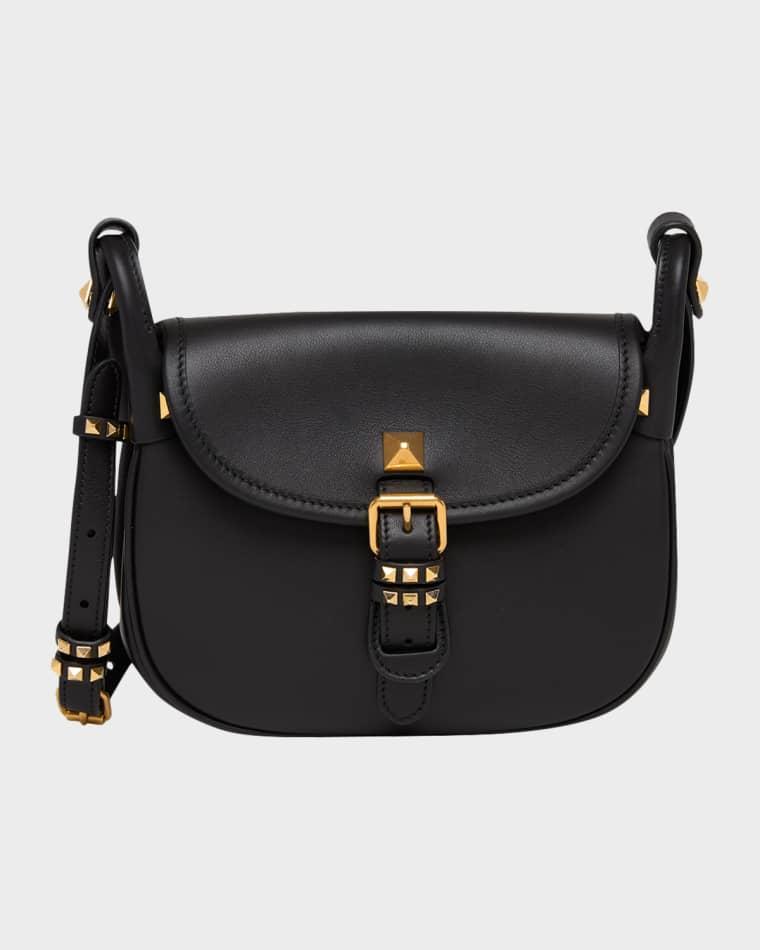 Small Rockstud Leather Saddle Crossbody Bag by VALENTINO