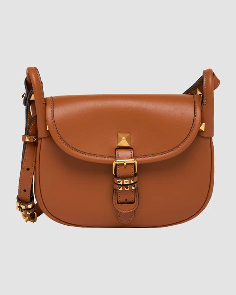 Small Rockstud Leather Saddle Crossbody Bag by VALENTINO