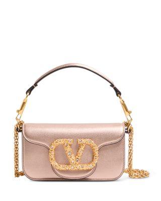 Small VLogo Leather Shoulder Bag by VALENTINO