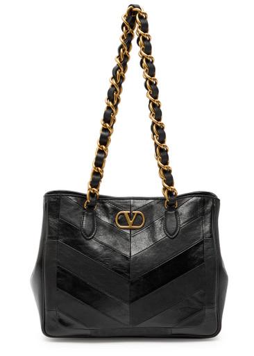 Small panelled leather tote bag by VALENTINO