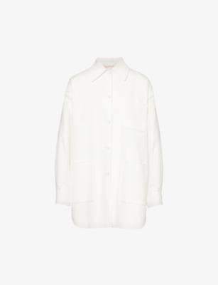 Spread-collar relaxed-fit cotton-blend shirt by VALENTINO