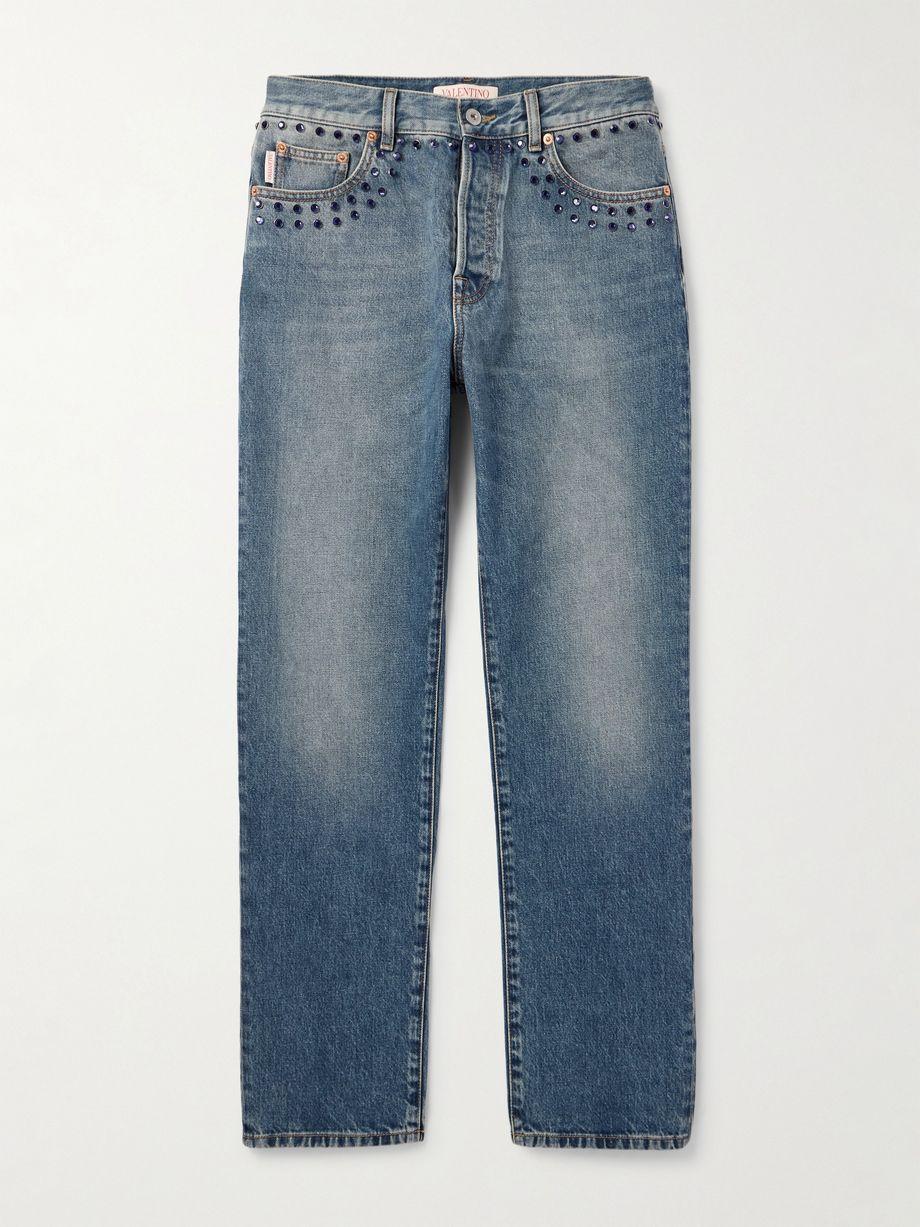 Straight-Leg Crystal-Embellished Jeans by VALENTINO Straight-Leg Crystal-Embellished Jeans by VALENTINO