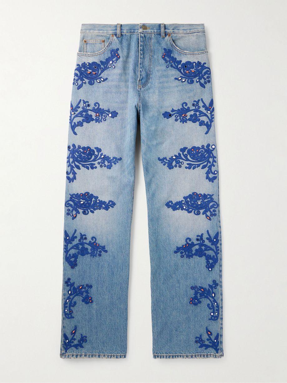 Straight-Leg Embellished Jeans by VALENTINO