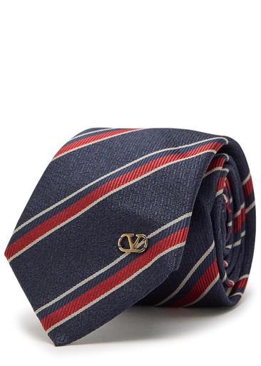 Striped silk tie by VALENTINO