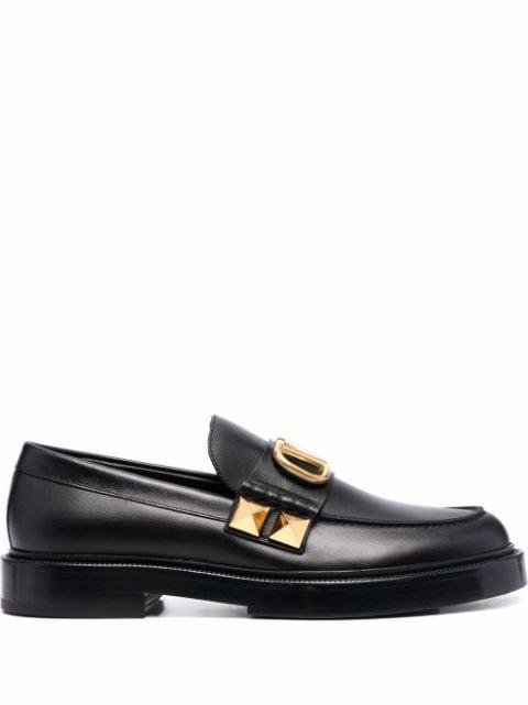 Stud Sign leather loafers by VALENTINO