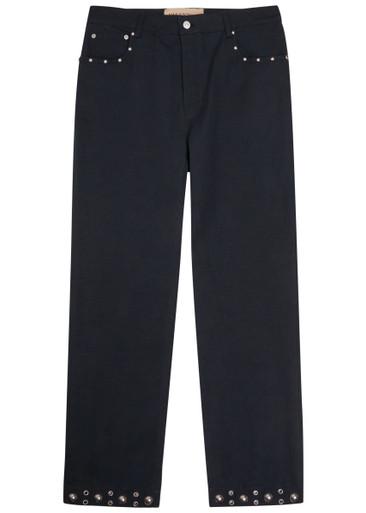 Stud-embellished straight-leg cotton jeans by VALENTINO