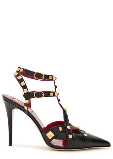 Studdy 100 embellished leather sandals by VALENTINO