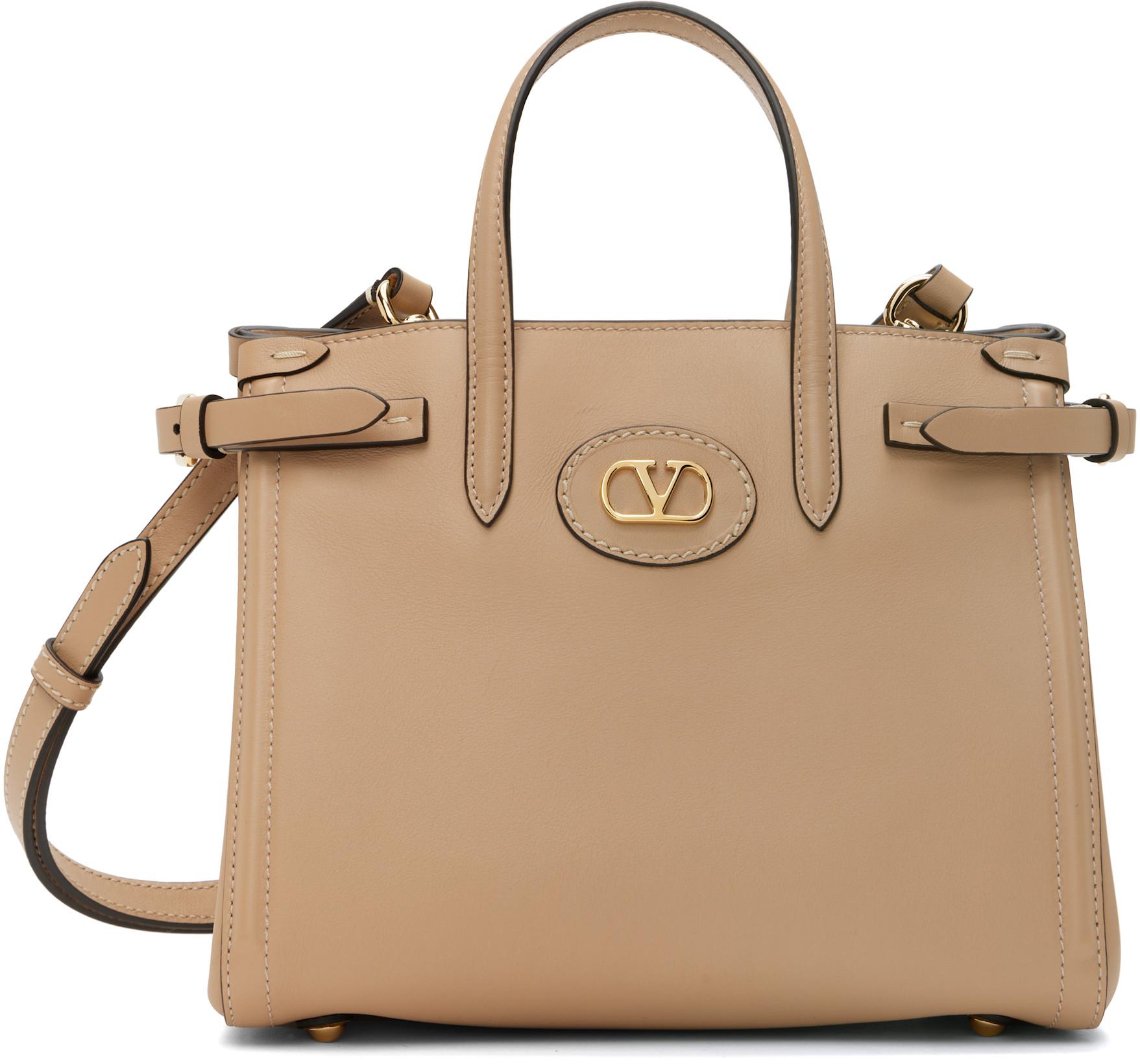 Tan Antibes Small Shopping Tote by VALENTINO