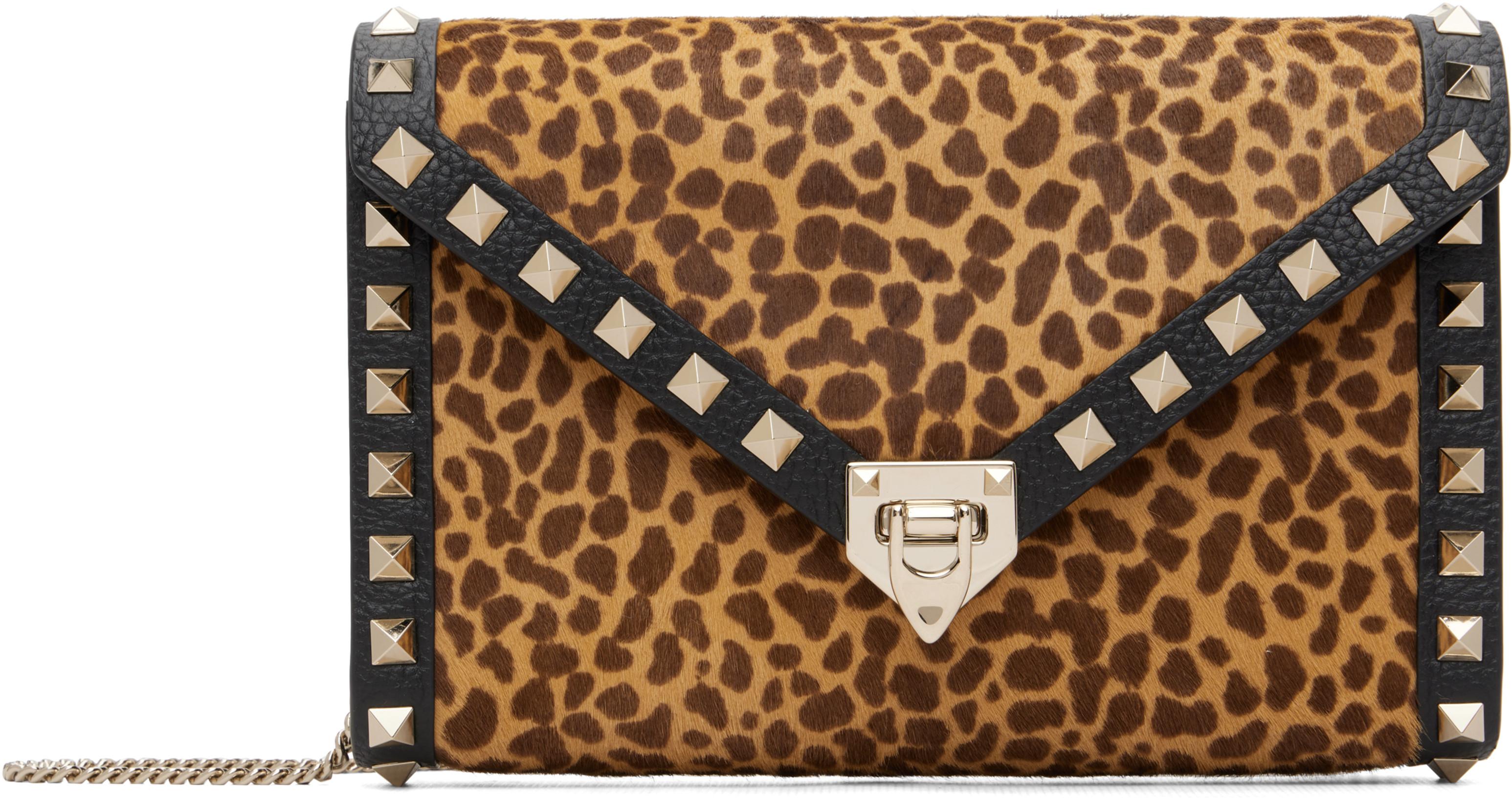 Tan Rockstud Mini Bag by VALENTINO