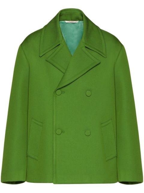 Technical wool peacoat by VALENTINO