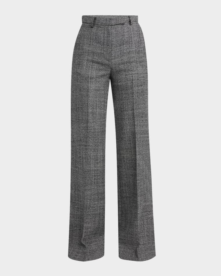 Textured Wool Wide-Leg Pants by VALENTINO