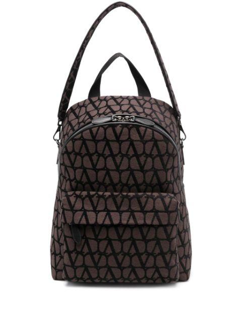 Toile Iconographe leather-trim backpack by VALENTINO
