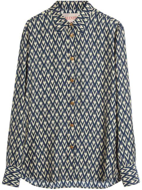 Toute La V-print silk shirt by VALENTINO