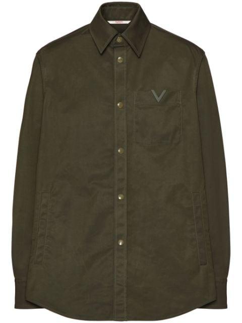V-detail shirt jacket by VALENTINO