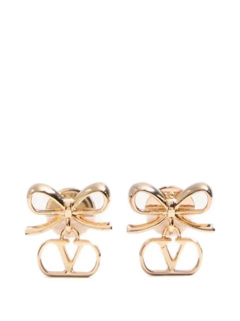 V-logo bow earrings by VALENTINO
