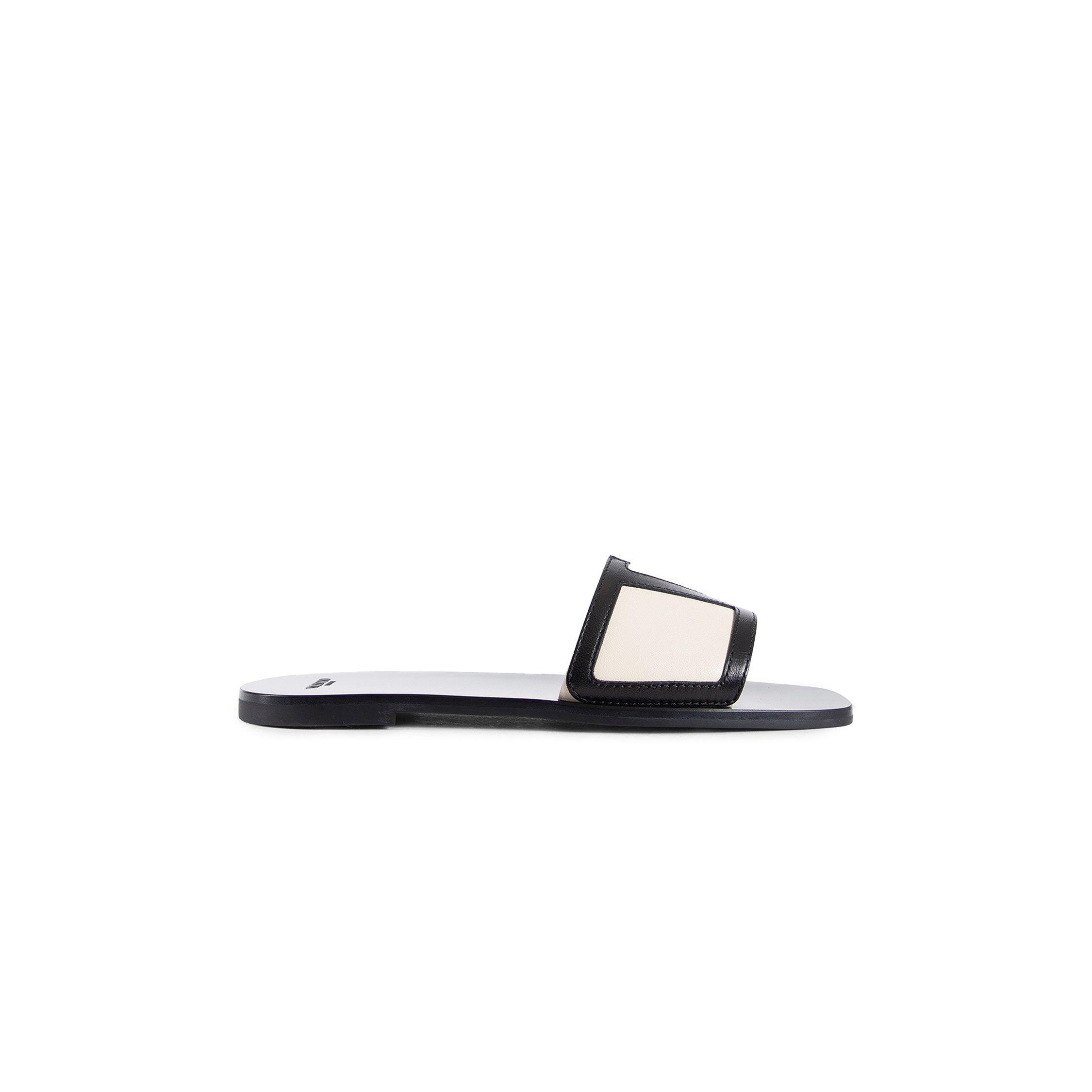 VALENTINO WOMAN BLACK&WHITE SANDALS & SLIDES by VALENTINO