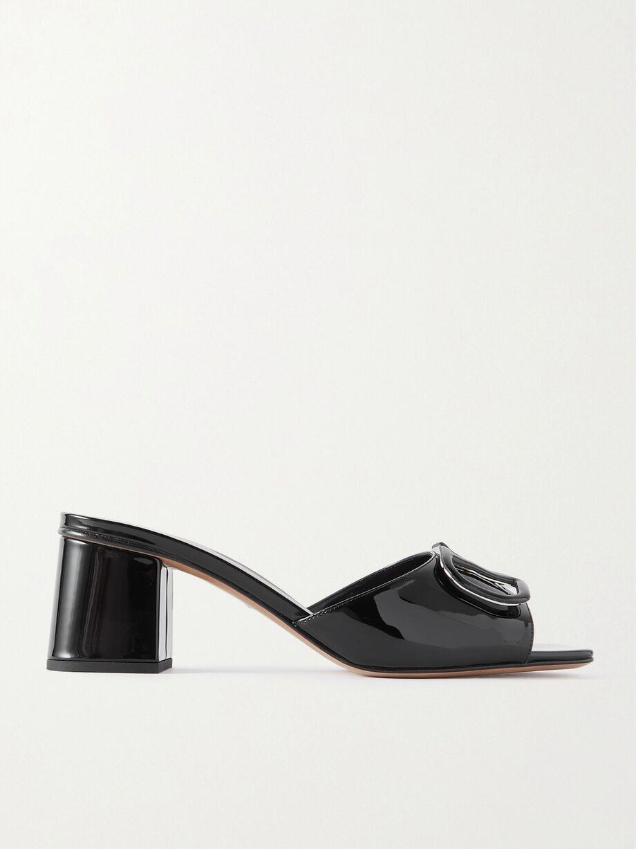 VLOGO embellished patent-leather mules by VALENTINO