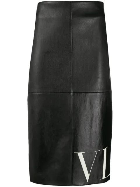 VLTN print pencil skirt by VALENTINO