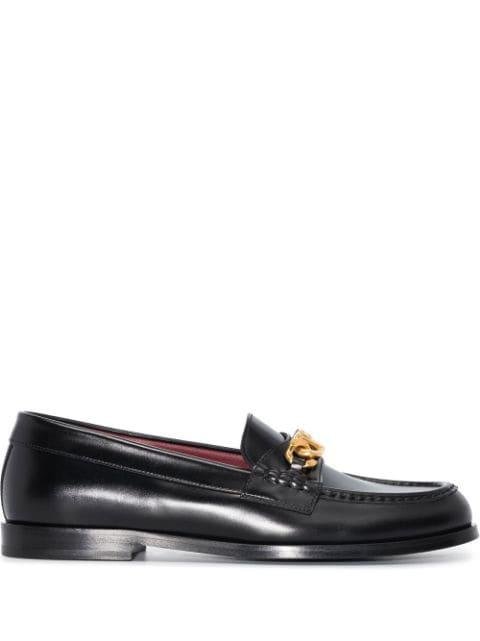 VLogo Chain leather loafers by VALENTINO