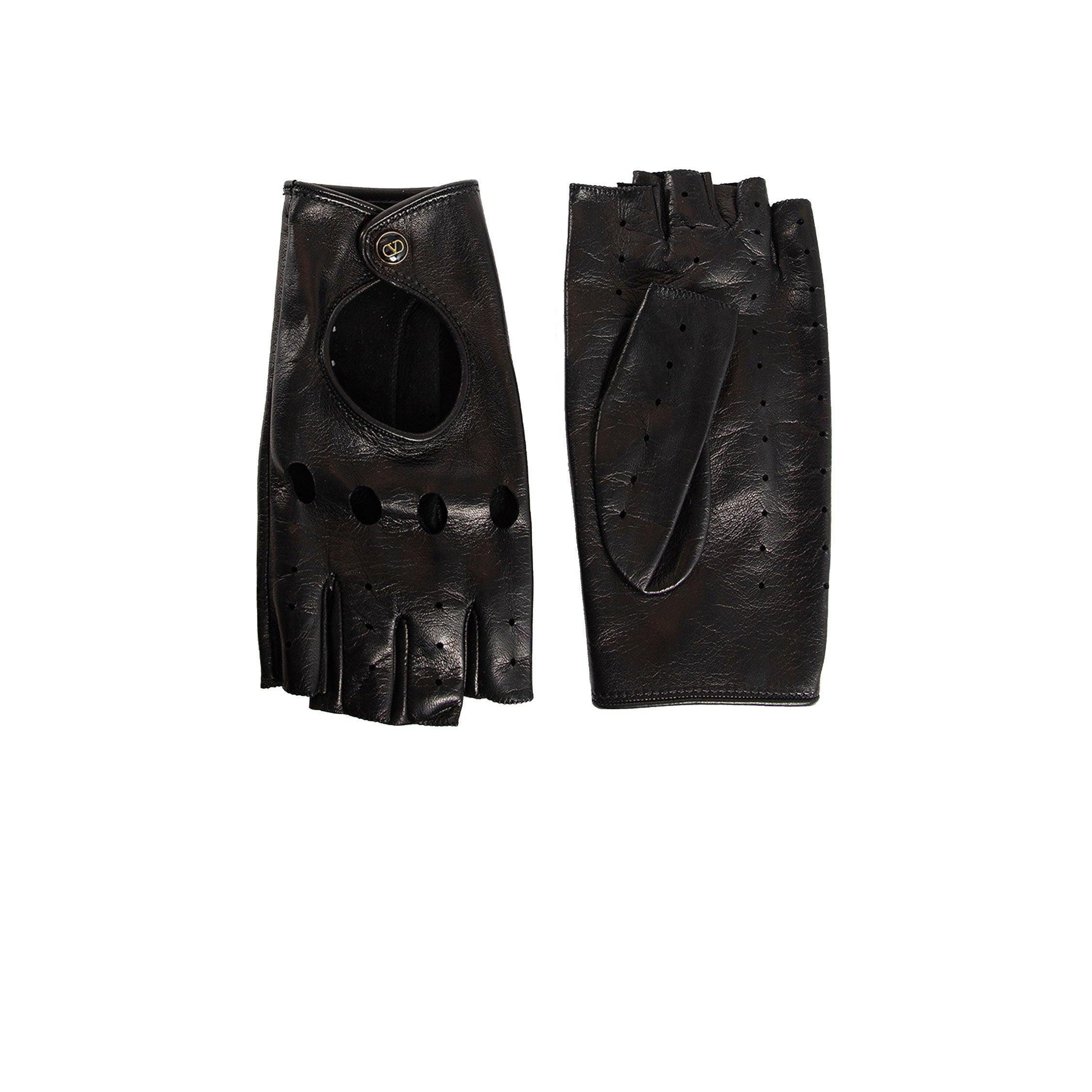 VLogo Nappa Leather Fingerless Gloves by VALENTINO VLogo Nappa Leather Fingerless Gloves by VALENTINO