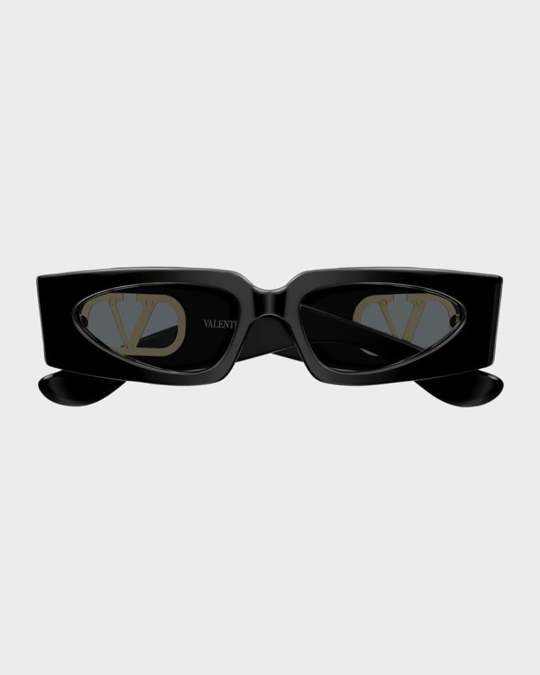 VLogo Signature 53mm Rectangular Sunglasses by VALENTINO