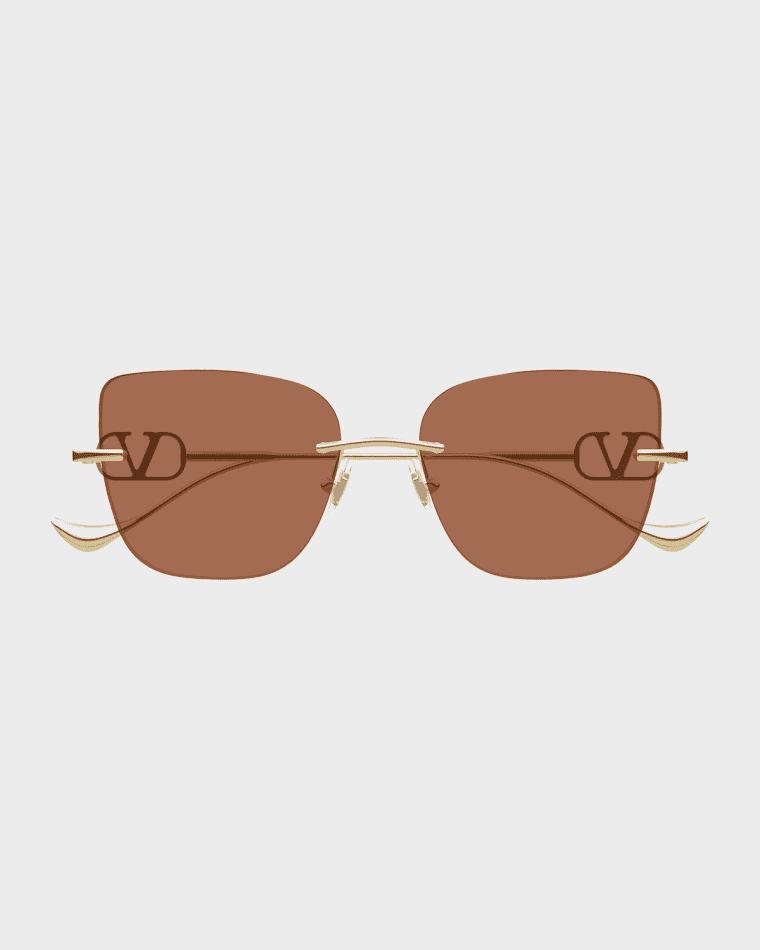 VLogo Signature 54mm Square Sunglasses by VALENTINO