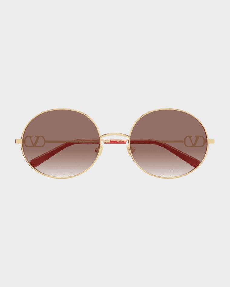 VLogo Signature 56mm Round Sunglasses by VALENTINO