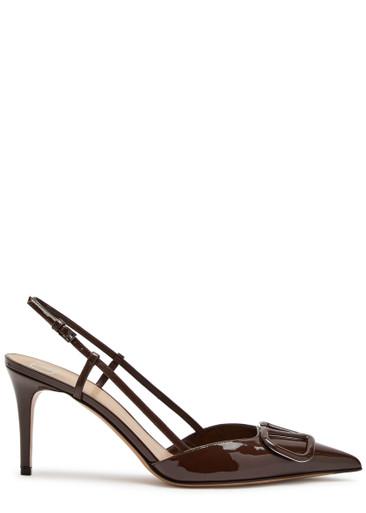 VLogo Signature 90 patent leather slingback pumps by VALENTINO