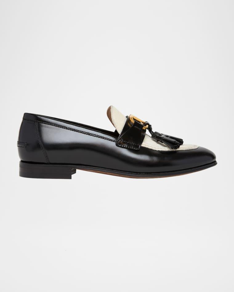VLogo Signature Bicolor Mixed Leather Penny Loafers by VALENTINO