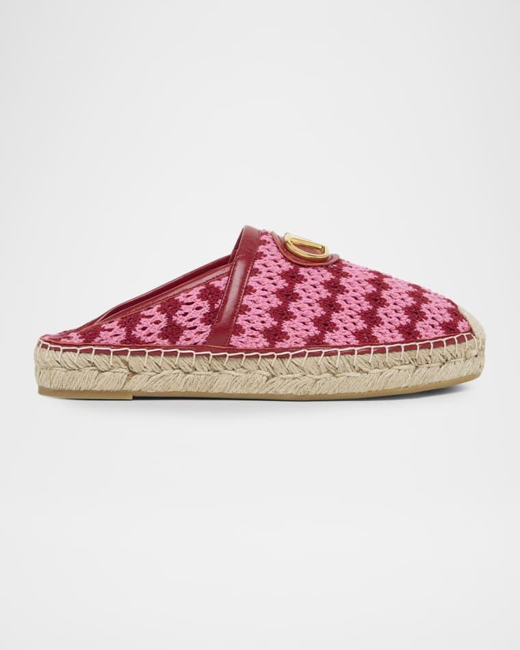 VLogo Signature Crochet Espadrille Mules by VALENTINO