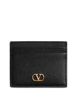 VLogo Signature Grainy Leather Card Holder by VALENTINO