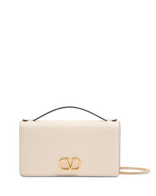 VLogo Signature Grainy Leather Wallet On A Chain by VALENTINO