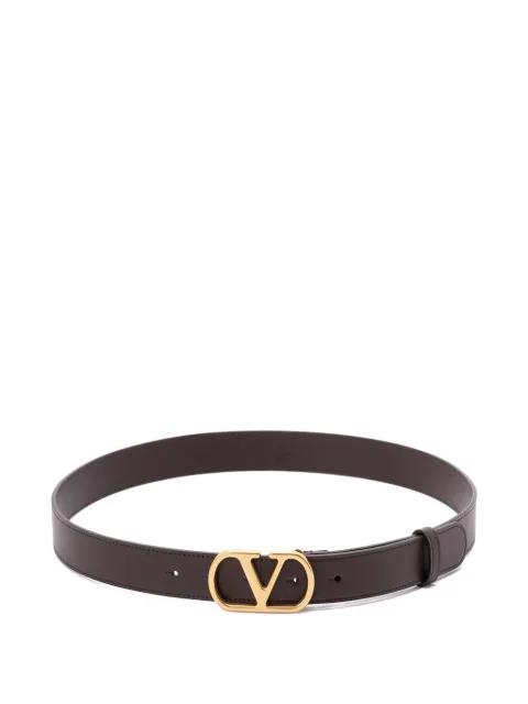 VLogo Signature belt in shiny calfskin 30 mm by VALENTINO