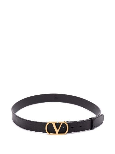VLogo Signature belt in shiny calfskin 30 mm by VALENTINO