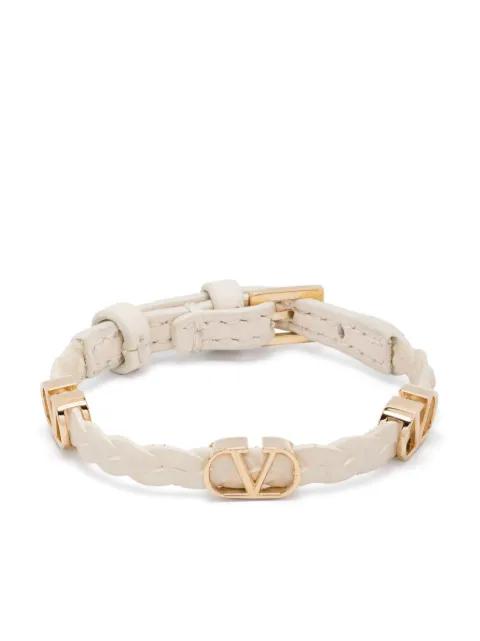 VLogo Signature braided calfskin bracelet by VALENTINO