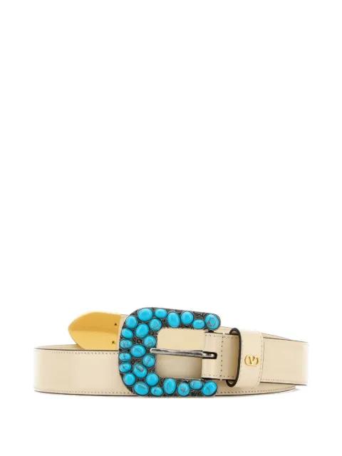 VLogo Signature brushed calfskin belt 30 mm by VALENTINO