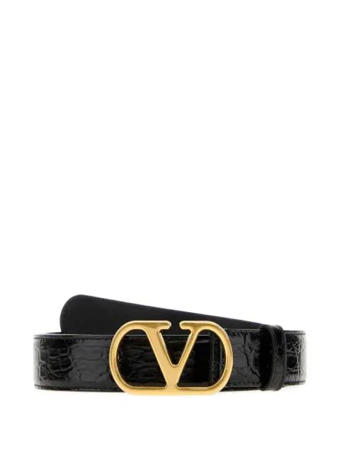 VLogo Signature croc-effect belt by VALENTINO