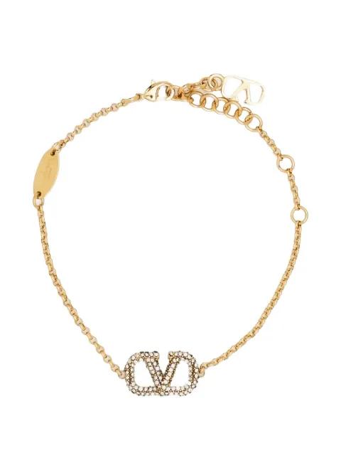 VLogo Signature crystal-embellished bracelet by VALENTINO