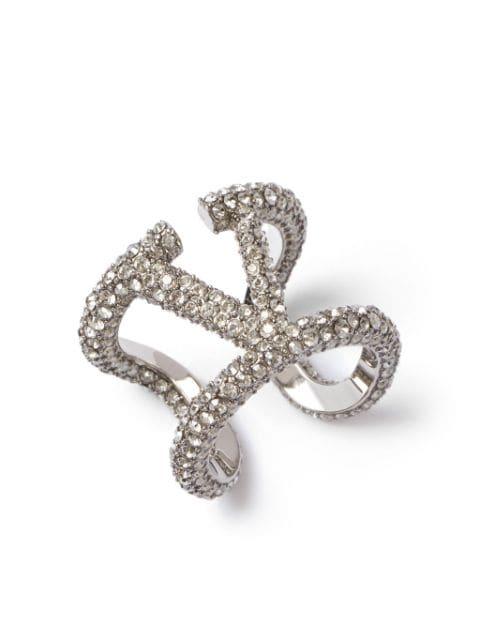 VLogo Signature crystal ring by VALENTINO