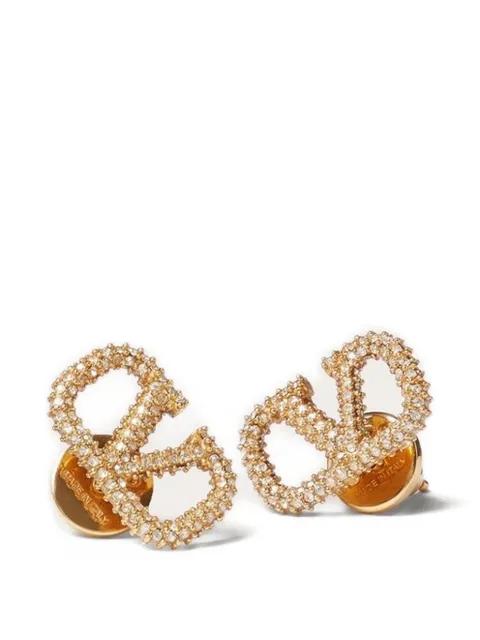 VLogo Signature earrings in metal and Swarovski® crystals by VALENTINO