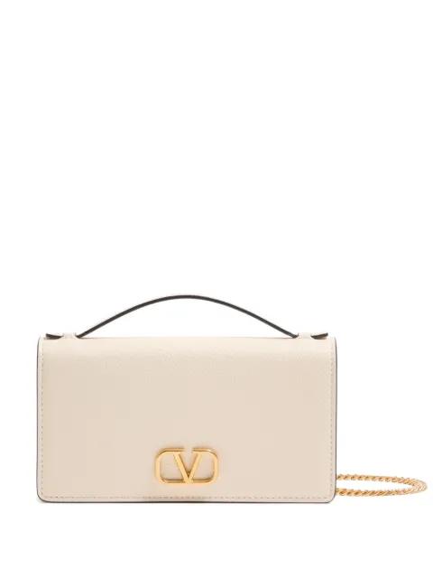 VLogo Signature grainy calfskin wallet with chain by VALENTINO
